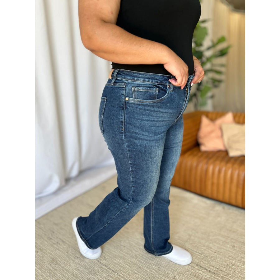 RFM Full Size High Rise Straight Tummy Control Jeans Apparel and Accessories