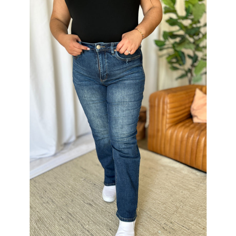 RFM Full Size High Rise Straight Tummy Control Jeans Apparel and Accessories