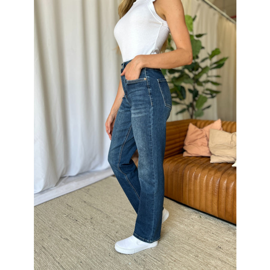 RFM Full Size High Rise Straight Tummy Control Jeans Apparel and Accessories