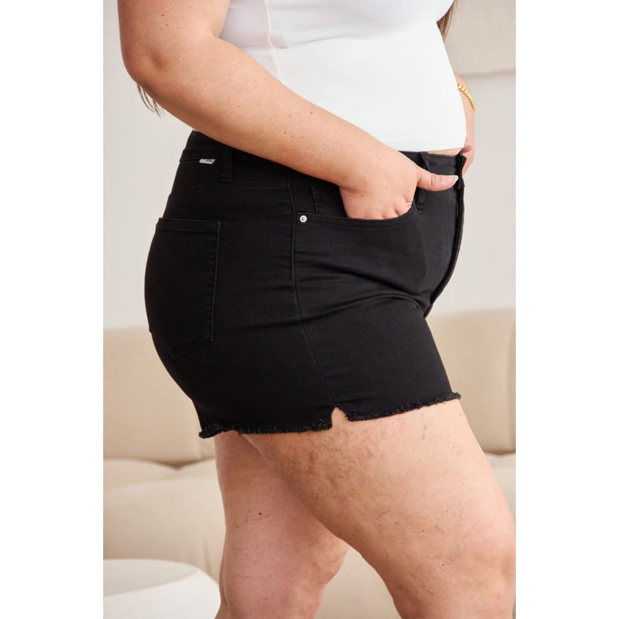 RFM Full Size Tummy Control High Waist Denim Shorts Apparel and Accessories