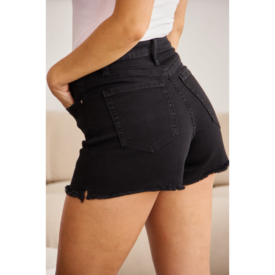 RFM Full Size Tummy Control High Waist Denim Shorts Apparel and Accessories