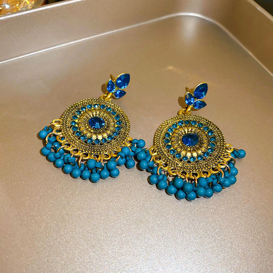 Rhinestone Alloy Bead Dangle Earrings Apparel and Accessories