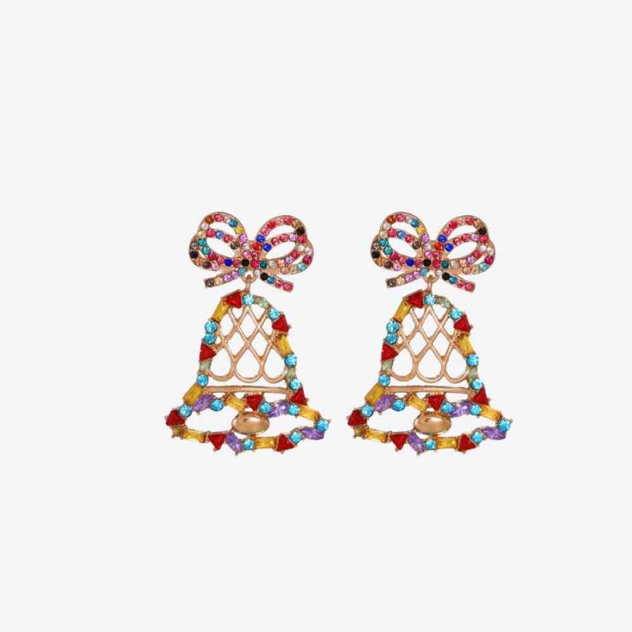 Rhinestone Alloy Christmas Bell Earrings Multicolor / One Size