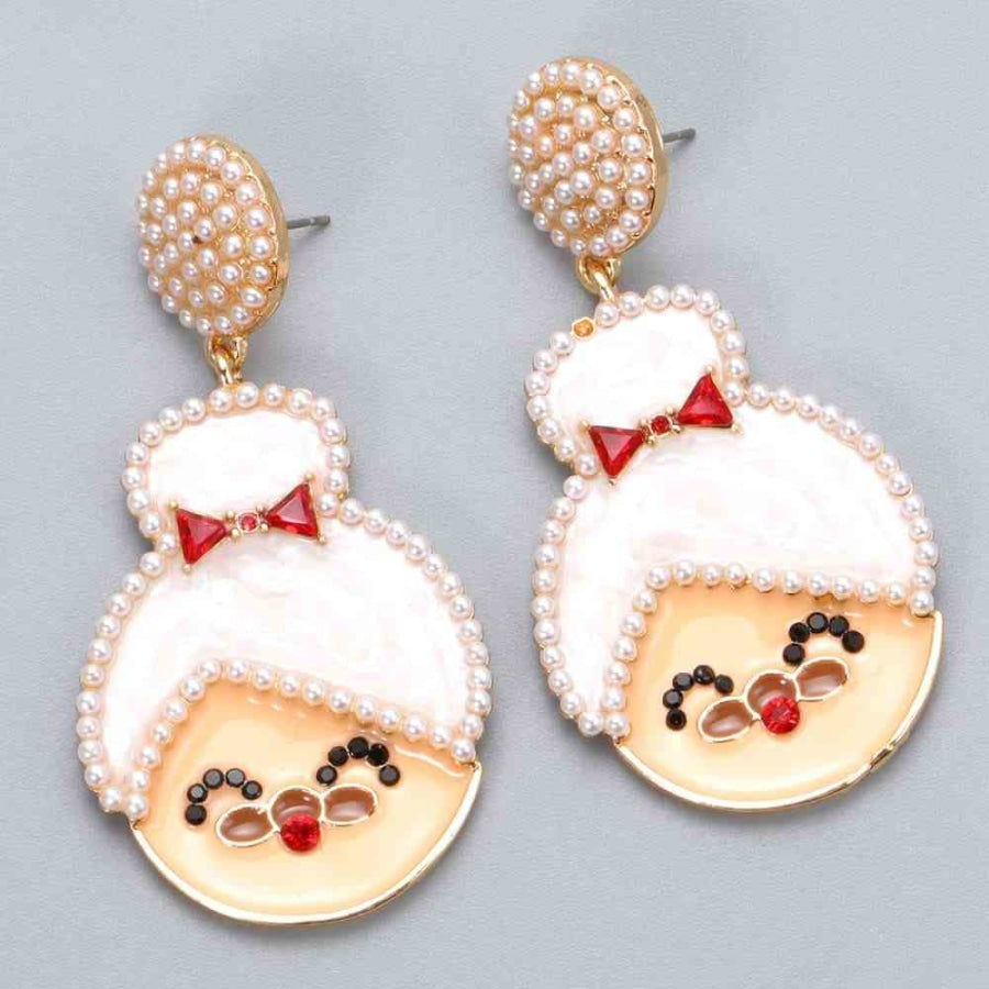 Rhinestone Alloy Mrs. Claus Earrings Clothing