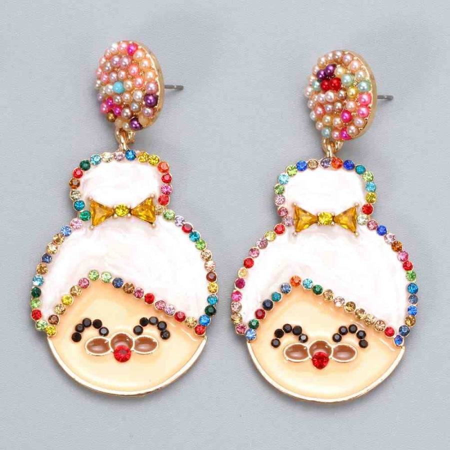 Rhinestone Alloy Mrs. Claus Earrings Clothing