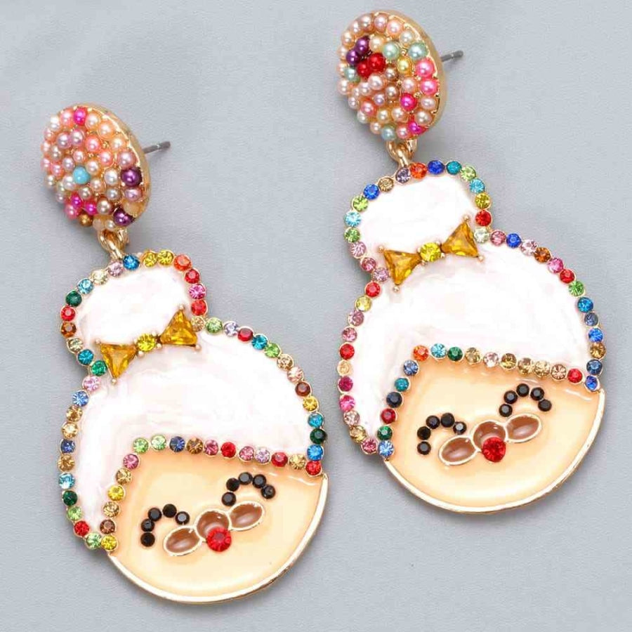 Rhinestone Alloy Mrs. Claus Earrings Clothing