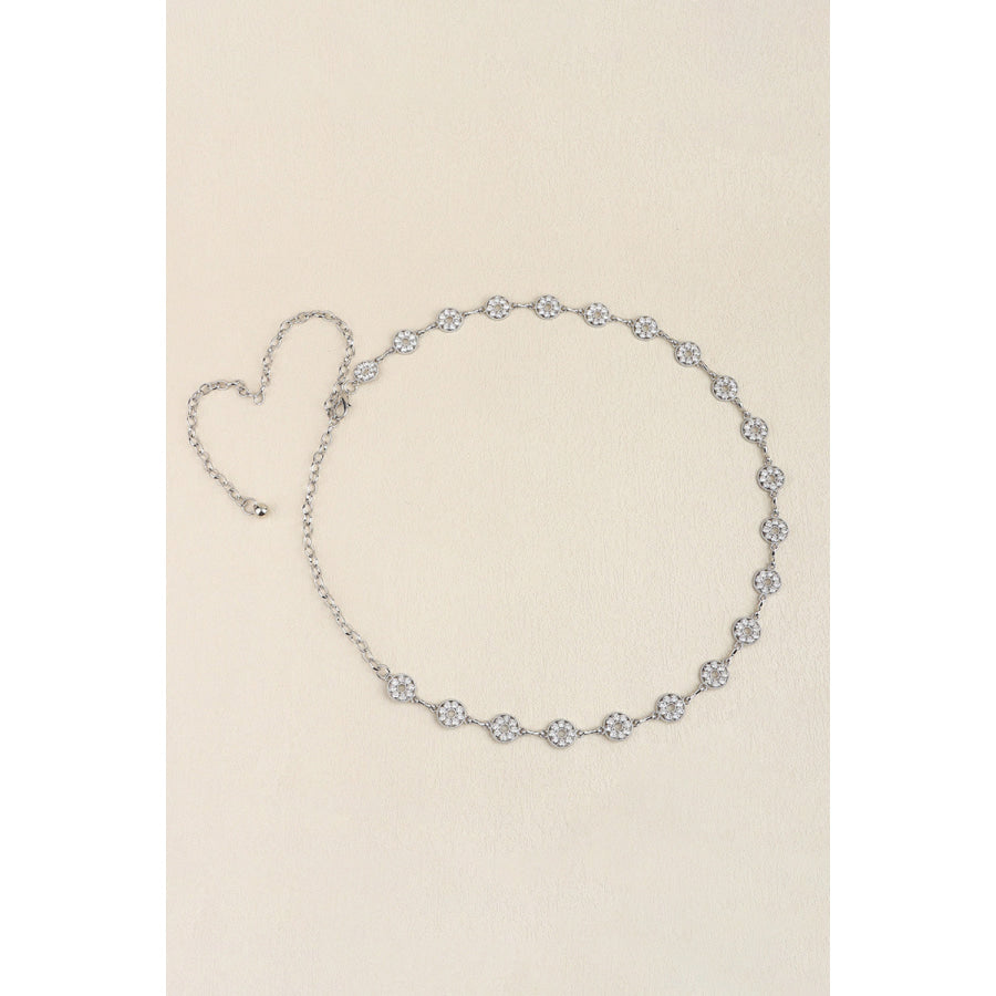 Rhinestone Decor Zinc Alloy Belt