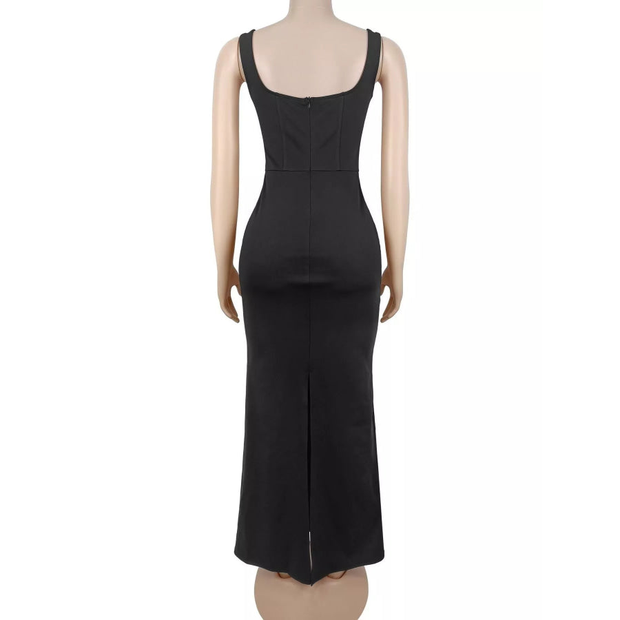 Rhinestone Embellished Bodycon Maxi Dress Apparel and Accessories