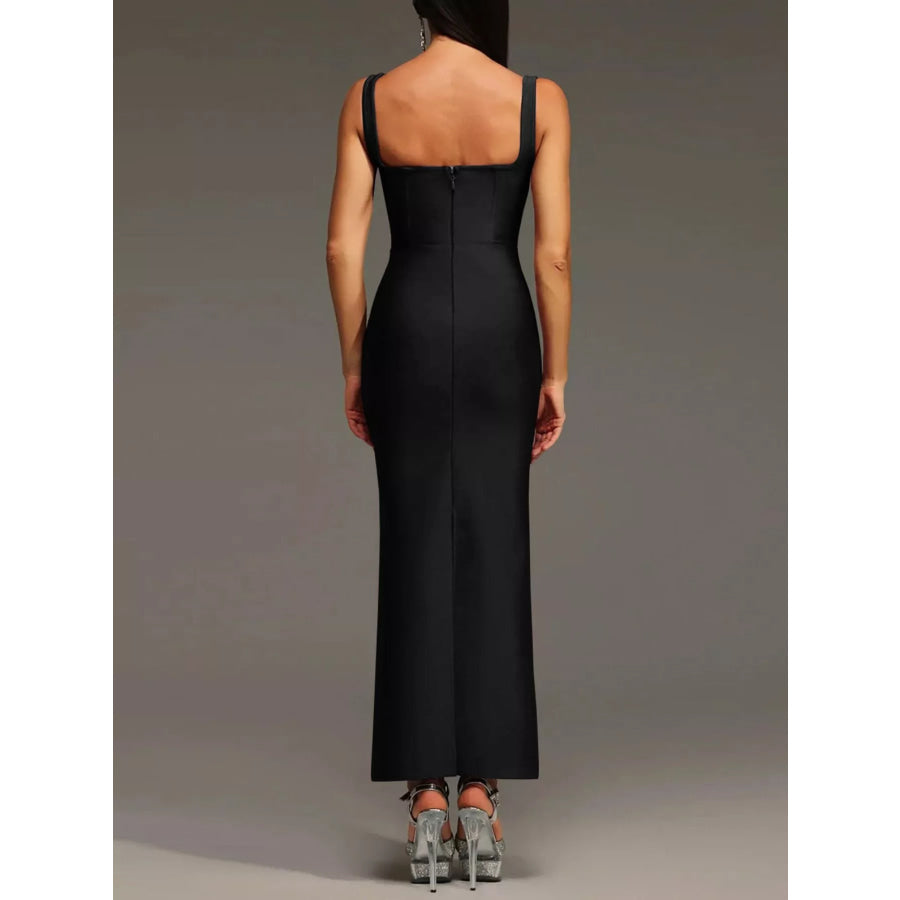 Rhinestone Embellished Bodycon Maxi Dress Apparel and Accessories