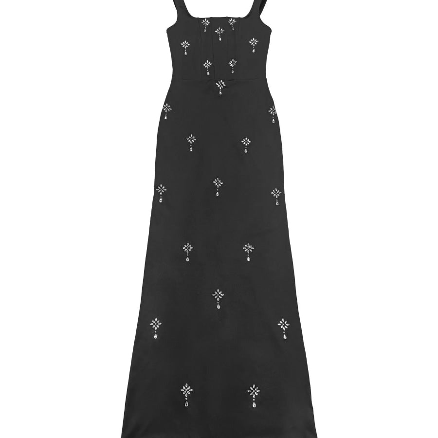 Rhinestone Embellished Bodycon Maxi Dress Apparel and Accessories