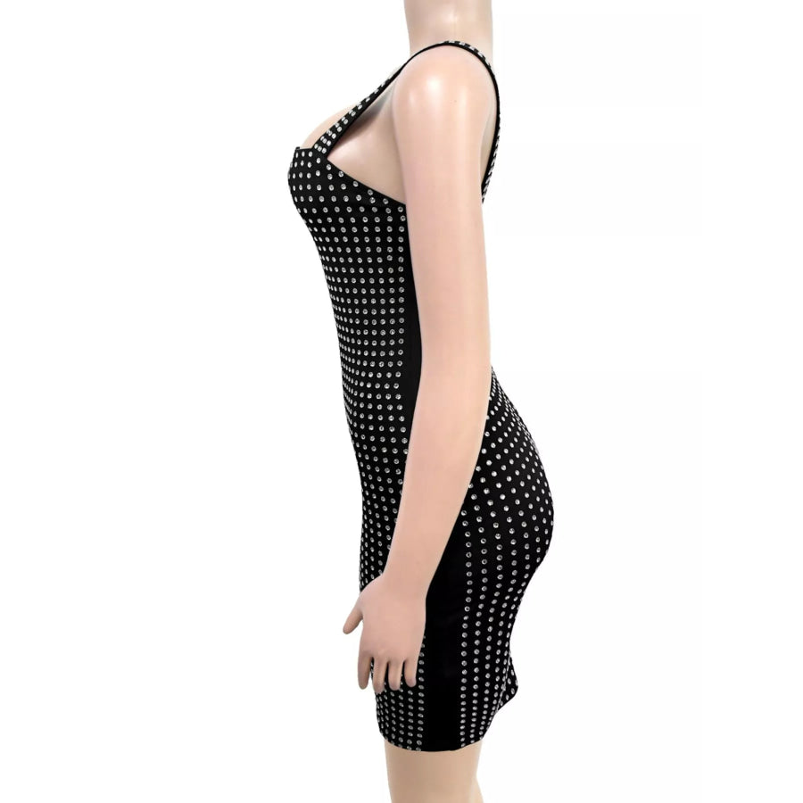Rhinestone Embellished Bodycon Mini Dress Apparel and Accessories