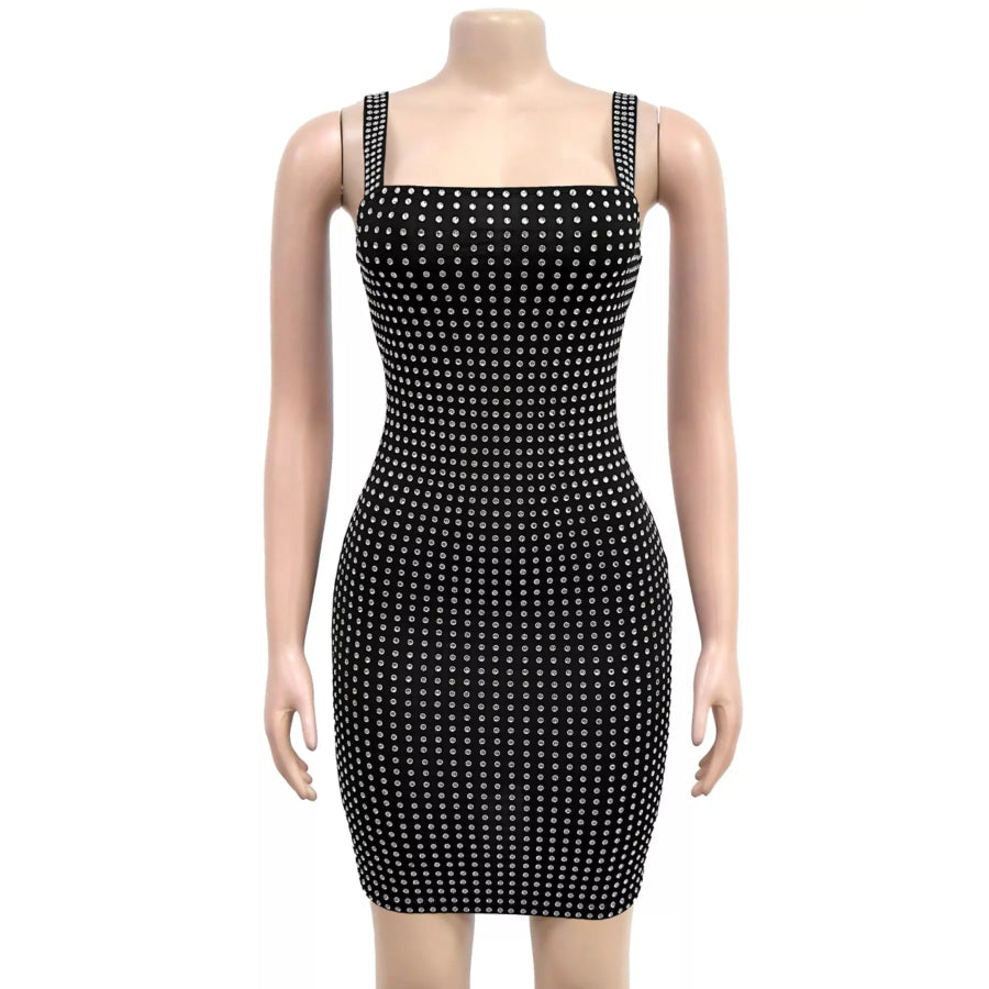 Rhinestone Embellished Bodycon Mini Dress Apparel and Accessories