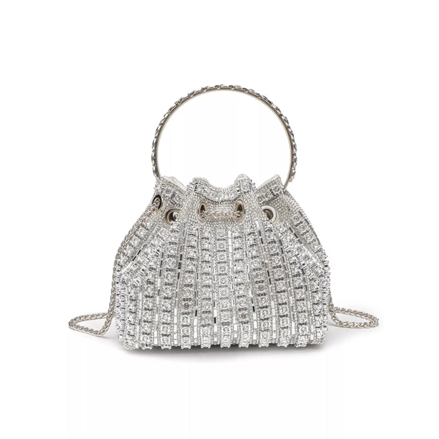 Rhinestone Embellished Bucket Crossbody Bag Apparel and Accessories