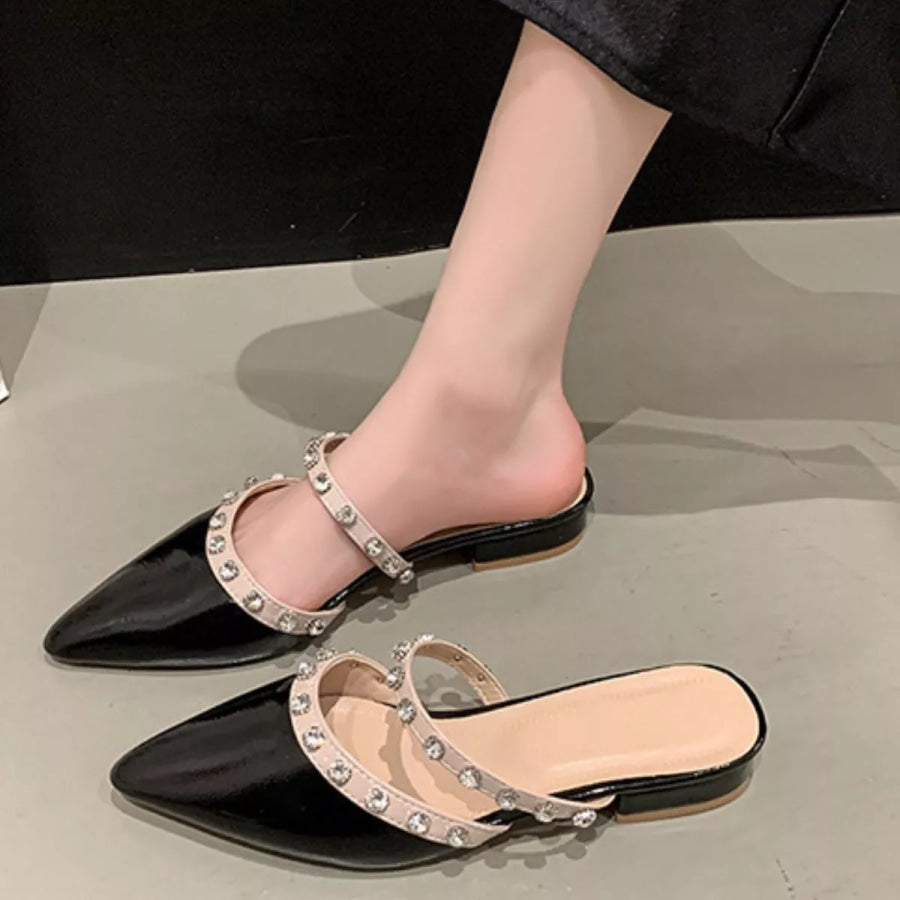 Rhinestone Embellished Pointed Toe Sandals Apparel and Accessories