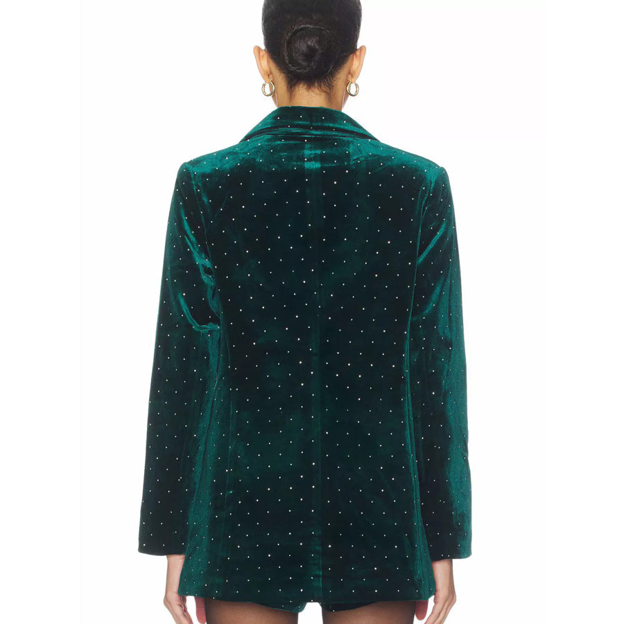 Rhinestone Embellished Single-Breasted Blazer