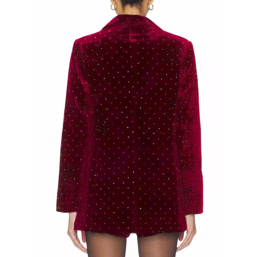 Rhinestone Embellished Single-Breasted Blazer