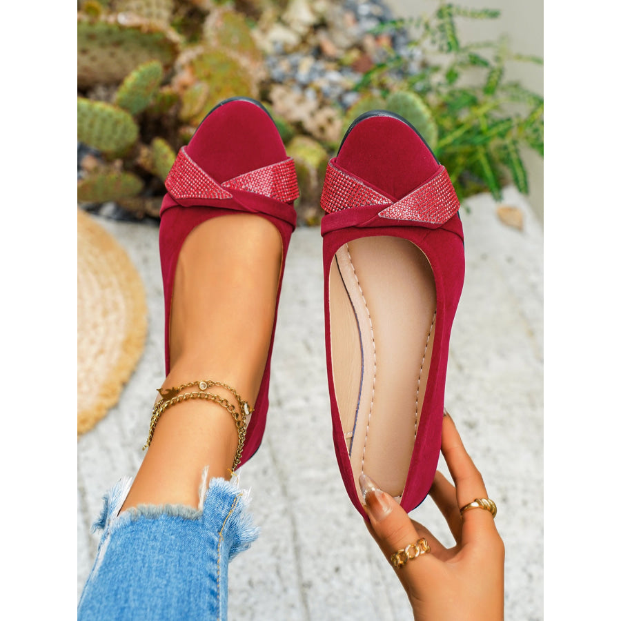 Rhinestone Embellished Wedge Slip-Ons Apparel and Accessories