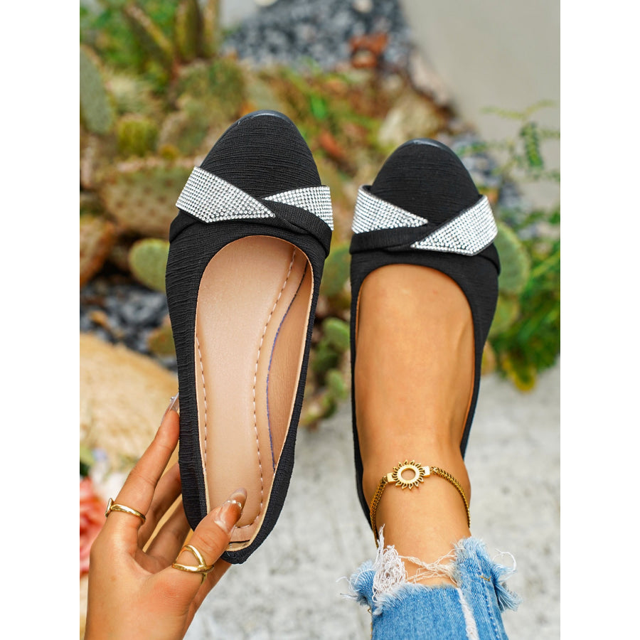 Rhinestone Embellished Wedge Slip-Ons Apparel and Accessories