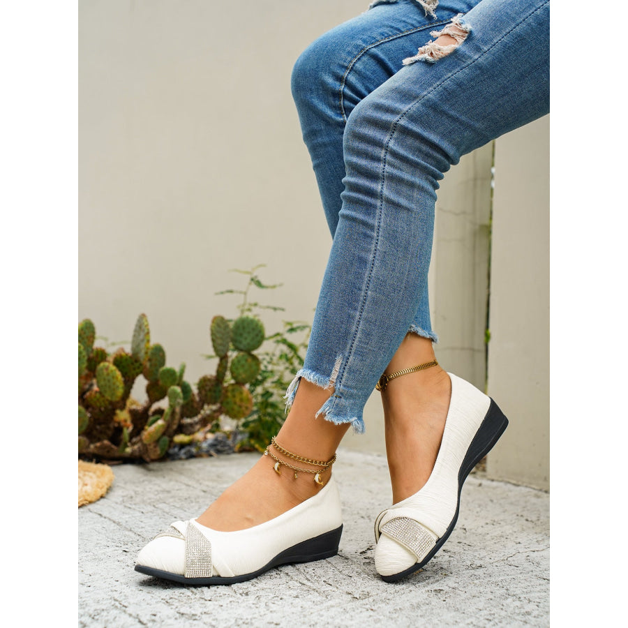 Rhinestone Embellished Wedge Slip-Ons Apparel and Accessories