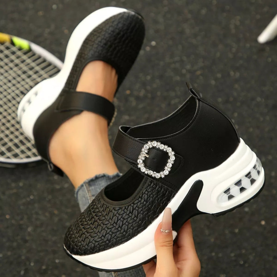 Rhinestone Embellished Woven Shoes Apparel and Accessories