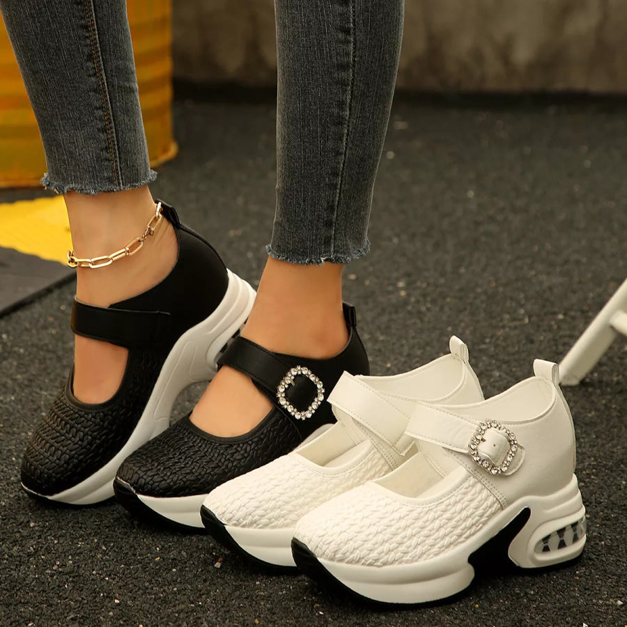 Rhinestone Embellished Woven Shoes Apparel and Accessories