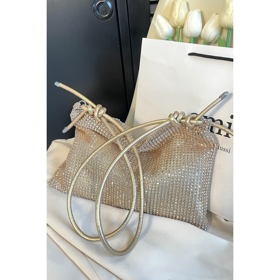 Rhinestone Knotted Strap Crossbody Bag Apparel and Accessories