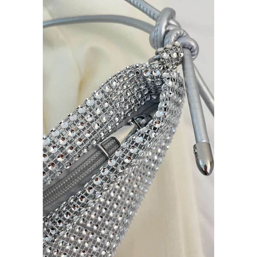 Rhinestone Knotted Strap Crossbody Bag Apparel and Accessories