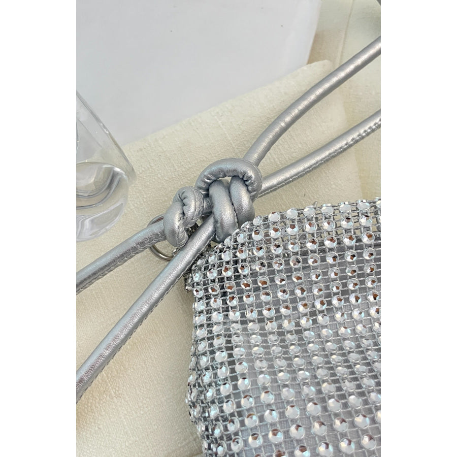 Rhinestone Knotted Strap Crossbody Bag Apparel and Accessories