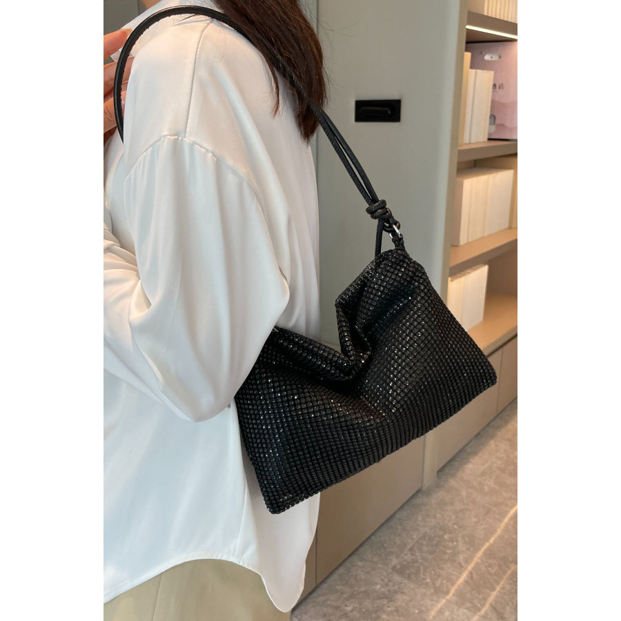 Rhinestone Knotted Strap Crossbody Bag Apparel and Accessories