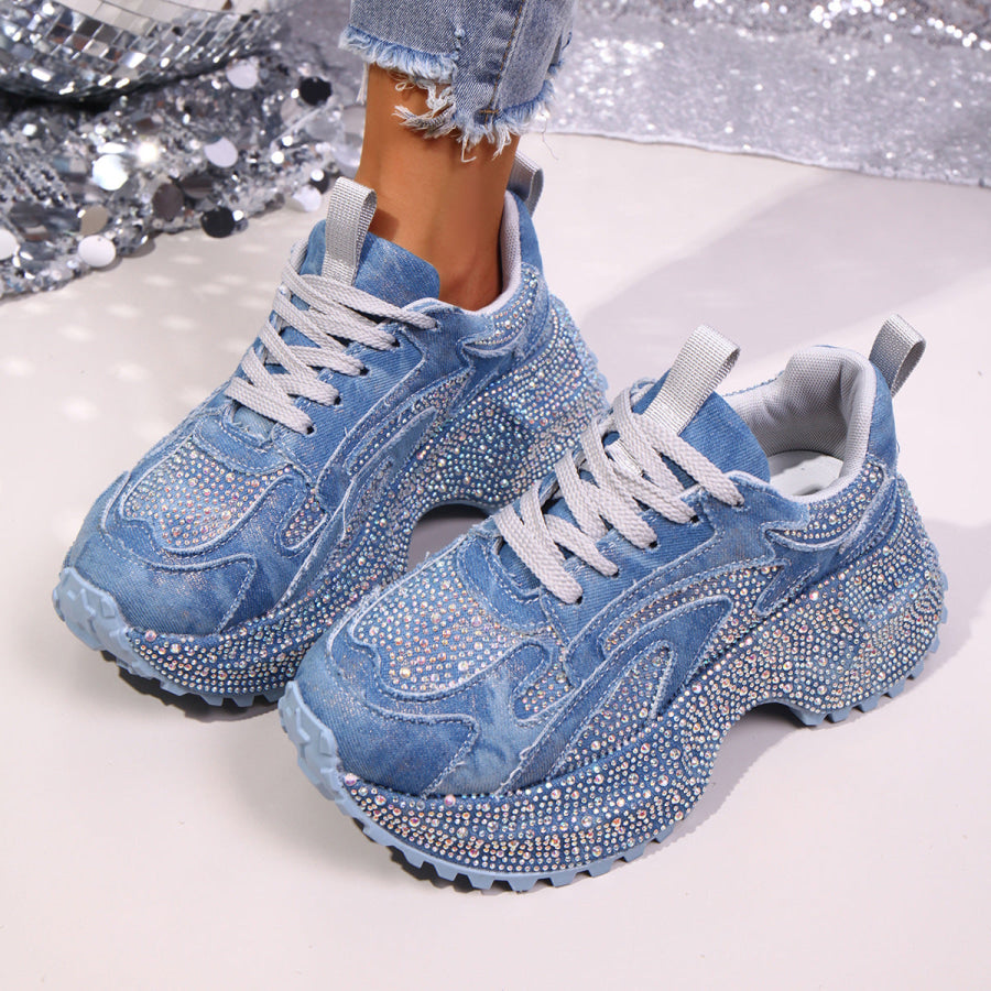 Rhinestone Lace Up Sneaker Apparel and Accessories