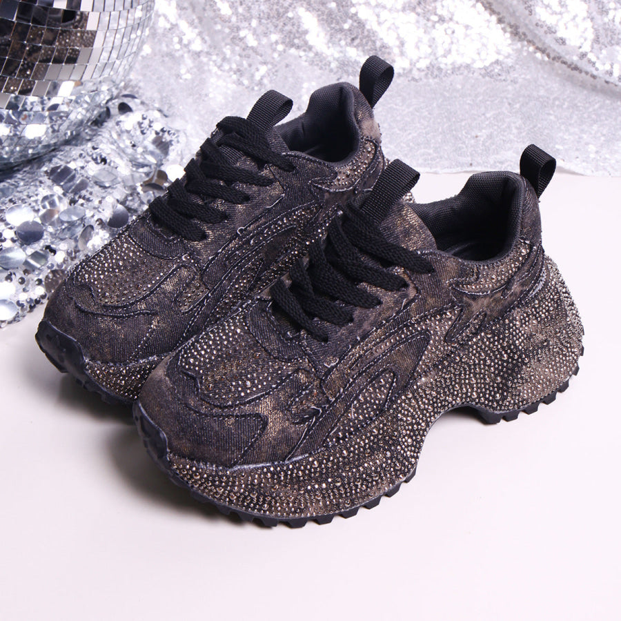 Rhinestone Lace Up Sneaker Apparel and Accessories