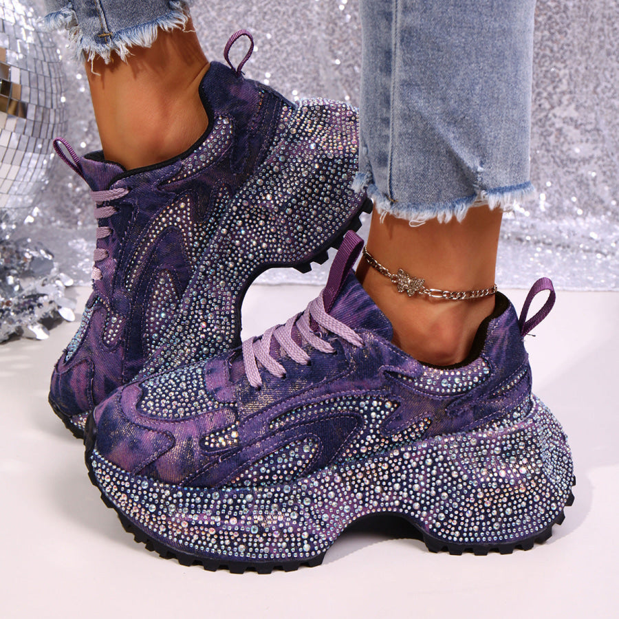 Rhinestone Lace Up Sneaker Apparel and Accessories