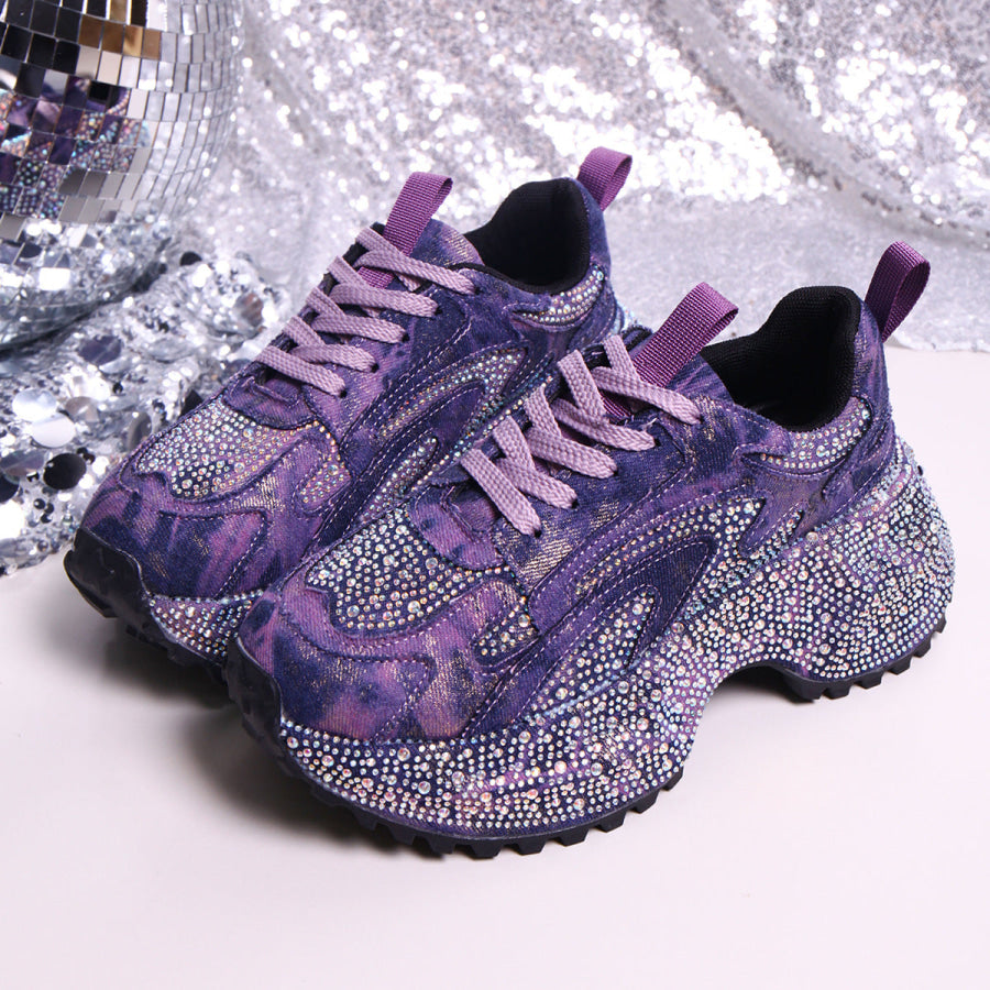 Rhinestone Lace Up Sneaker Apparel and Accessories
