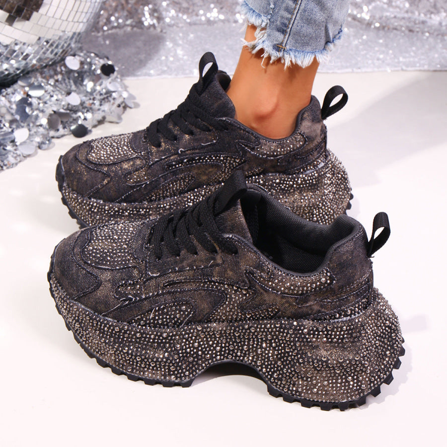 Rhinestone Lace Up Sneaker Apparel and Accessories