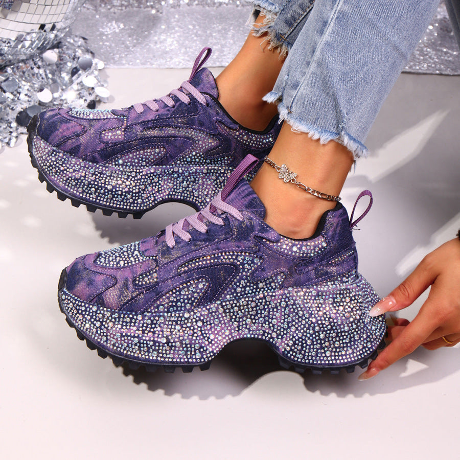 Rhinestone Lace Up Sneaker Apparel and Accessories