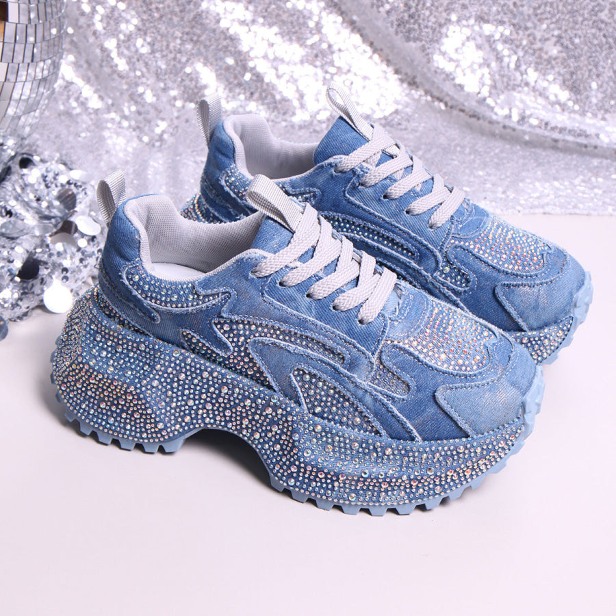 Rhinestone Lace Up Sneaker Apparel and Accessories
