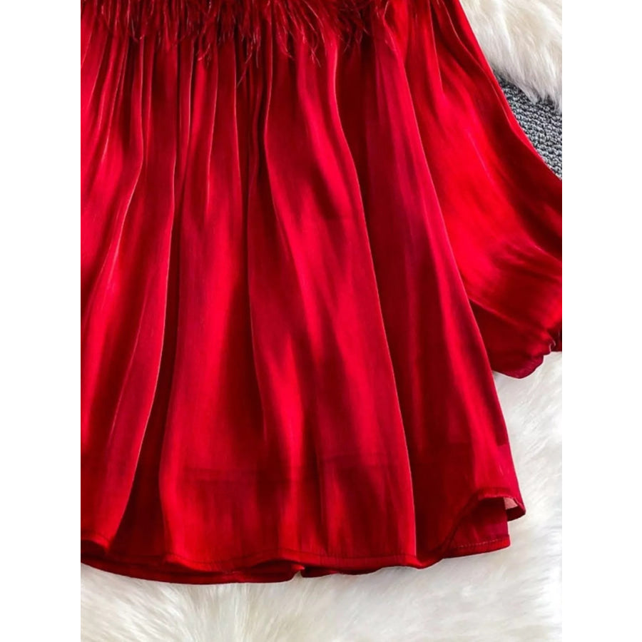Rhinestone Mesh Panel Blouse Apparel and Accessories