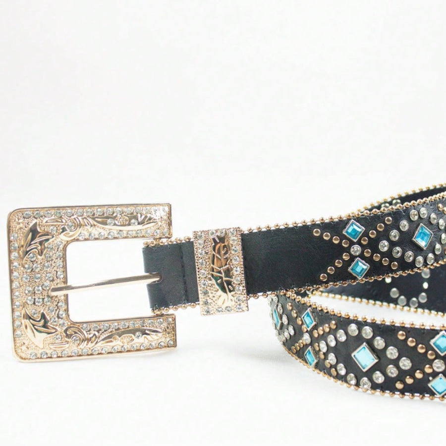 Rhinestone PU Leather Belt Apparel and Accessories