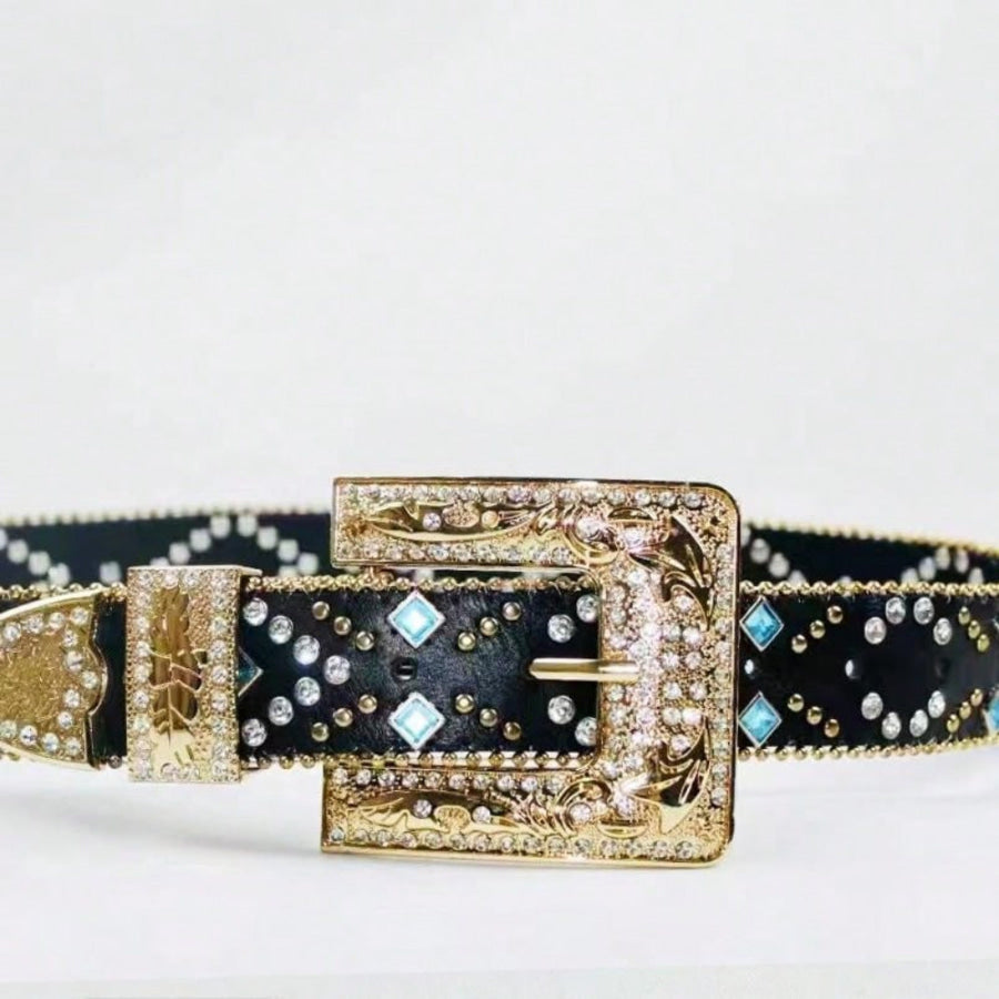 Rhinestone PU Leather Belt Apparel and Accessories