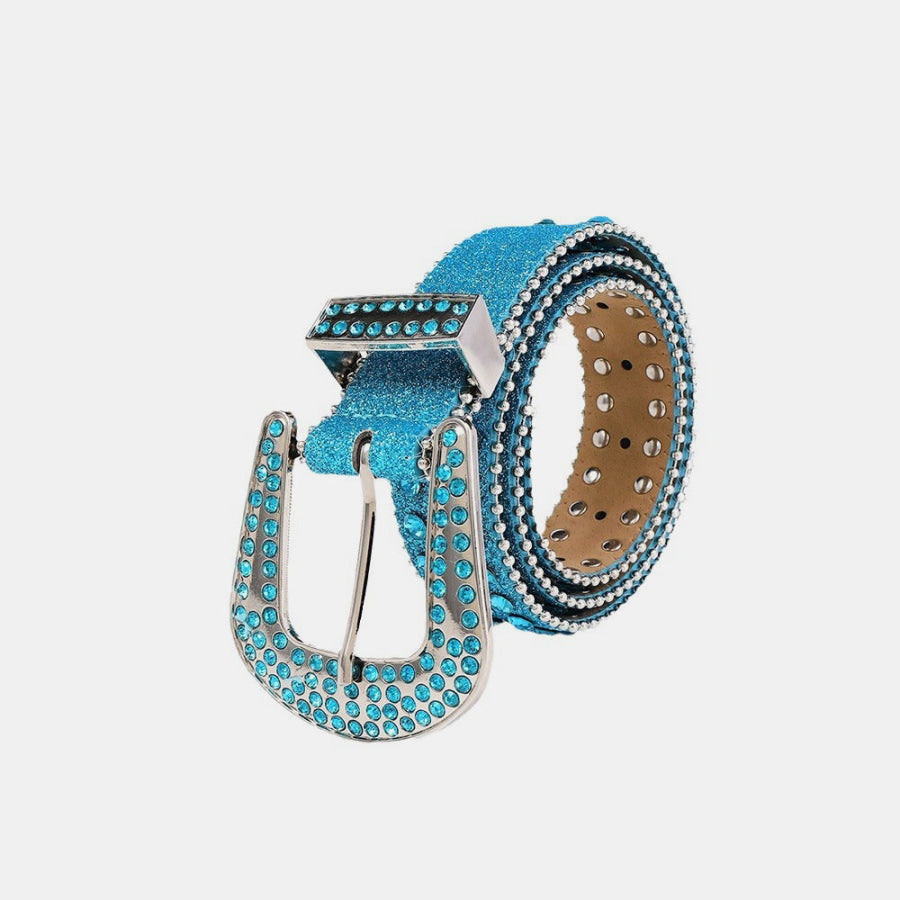 Rhinestone PU Leather Belt Apparel and Accessories