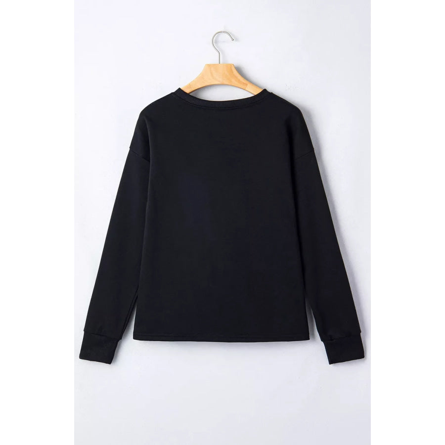 Rhinestone Pumpkin Long Sleeve Sweatshirt Apparel and Accessories