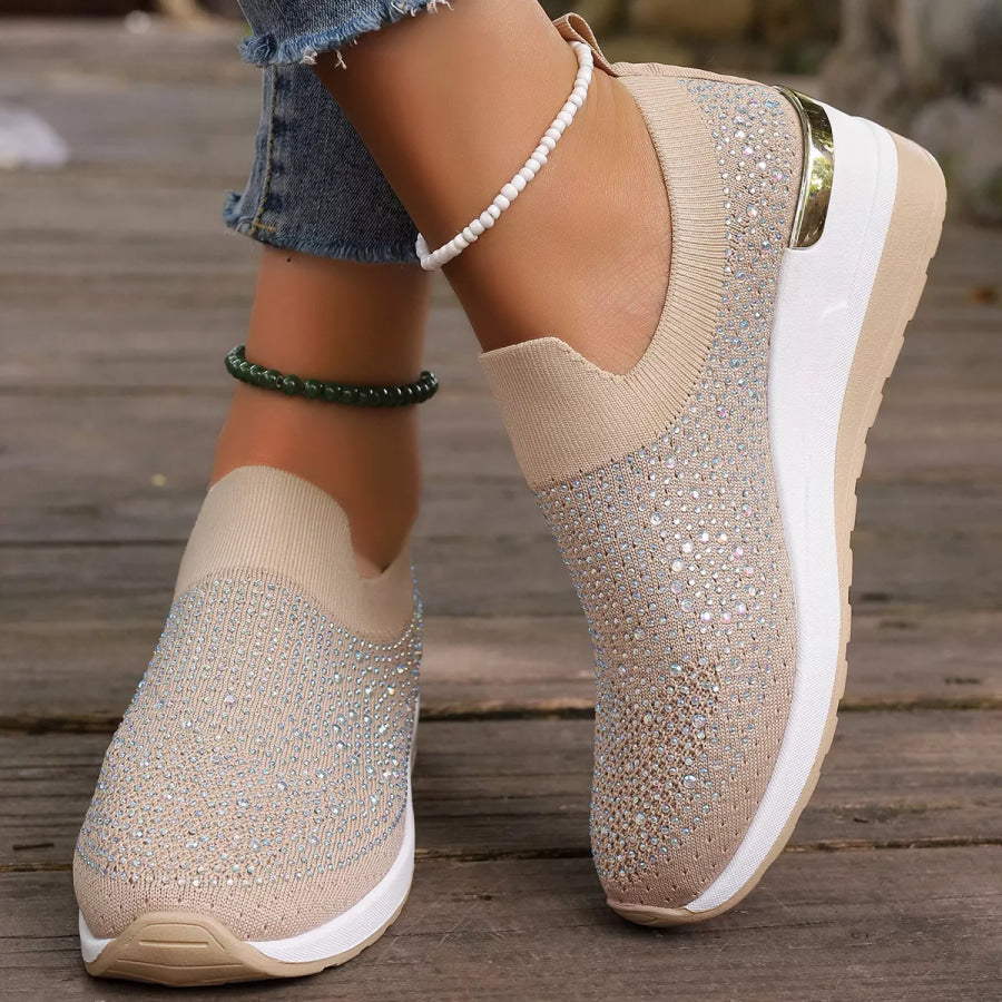 Rhinestone Round Toe Slip-Ons Apparel and Accessories