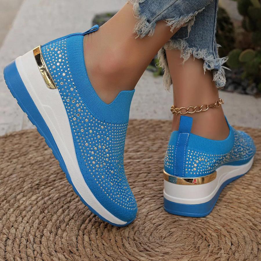 Rhinestone Round Toe Slip-Ons Apparel and Accessories