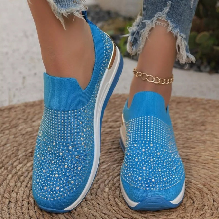 Rhinestone Round Toe Slip-Ons Apparel and Accessories