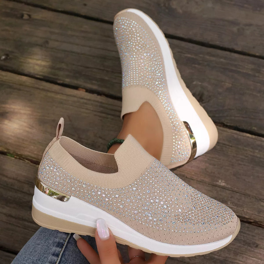 Rhinestone Round Toe Slip-Ons Apparel and Accessories