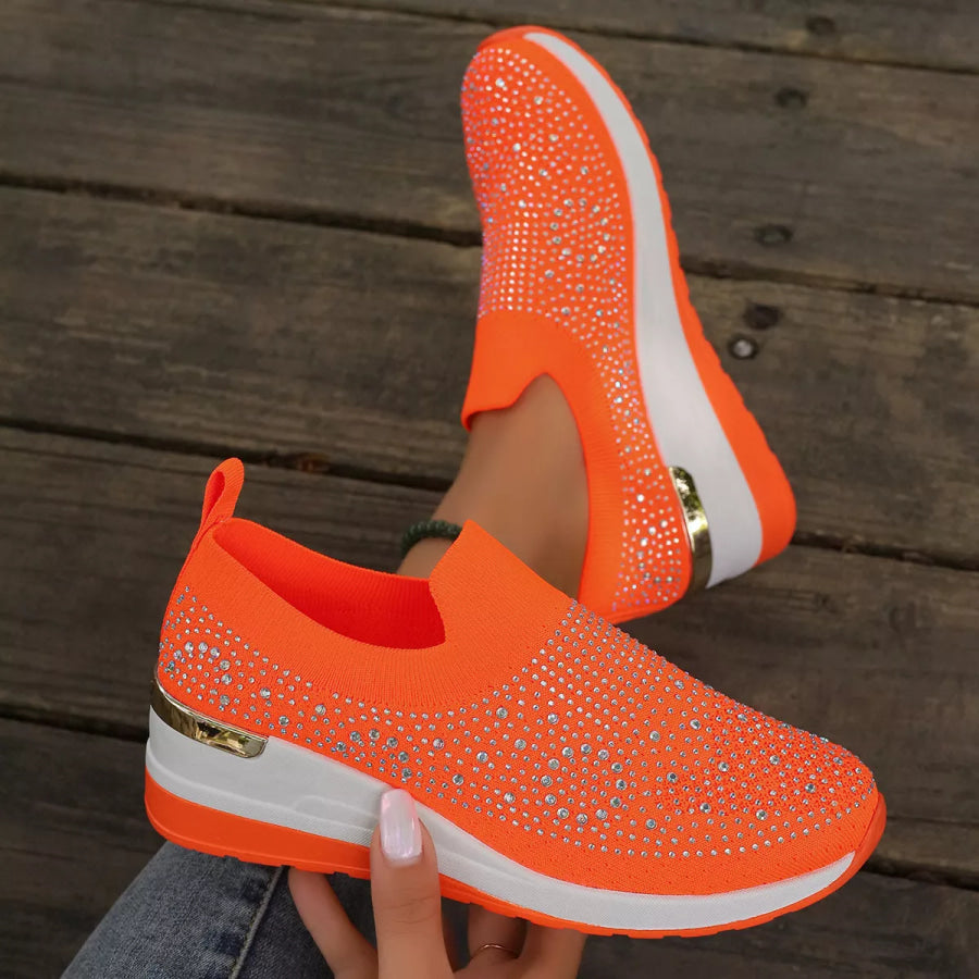 Rhinestone Round Toe Slip-Ons Apparel and Accessories