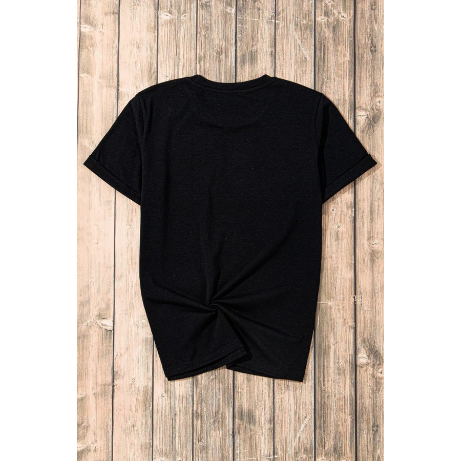 Rhinestone Skull Graphic Crew Neck T Shirt Apparel and Accessories