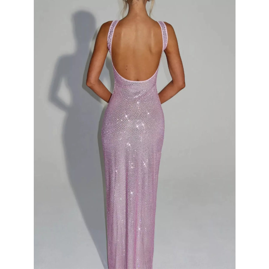 Rhinestone Sleeveless Bodycon Maxi Dress Apparel and Accessories