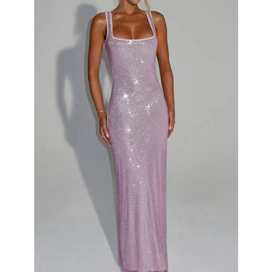 Rhinestone Sleeveless Bodycon Maxi Dress Apparel and Accessories