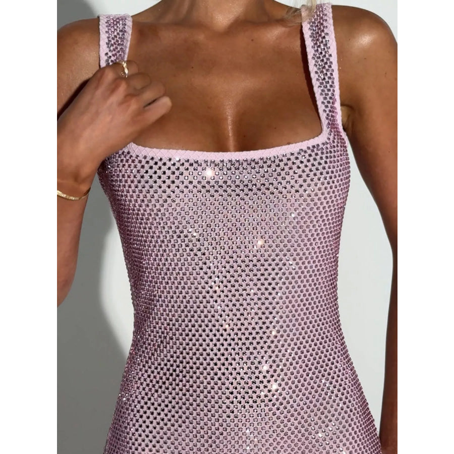 Rhinestone Sleeveless Bodycon Maxi Dress Apparel and Accessories